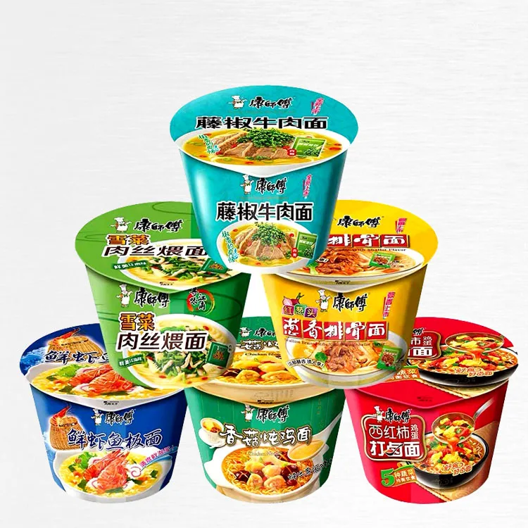 Wholesale Custom Eco- friendly paper soup cup square shape instant noodle cup noodles packaging