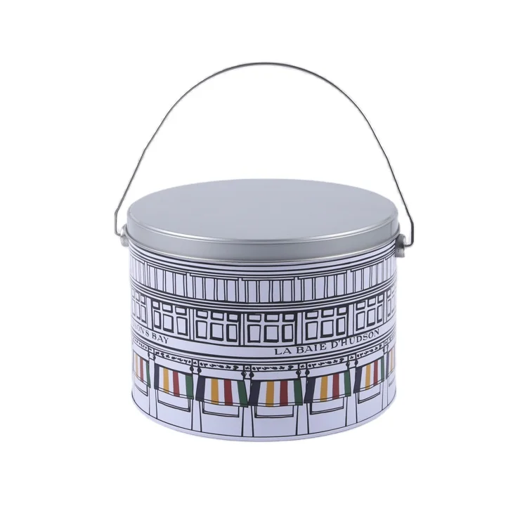 Custom metal snack cans tin-plate storage box tin box with handle
