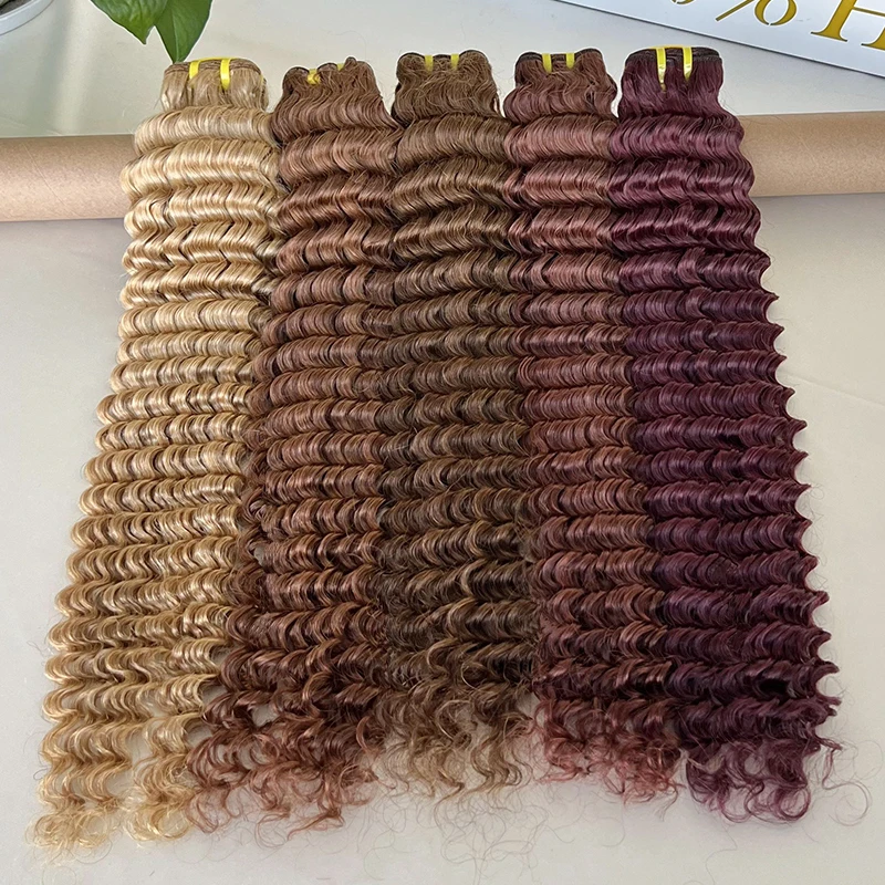 Raw Donor Unprocessed Hair 12A Grade Natural Wave Raw Indian Hair Loose Deep Wave Bundles