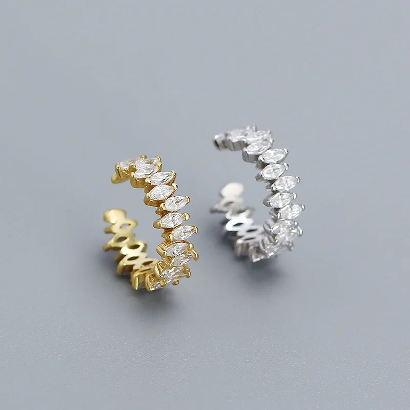 wholesale 925 silver earrings sets 925 sterling silver stud earrings and ear cuff clip on earrings 18K gold plated jewelry women
