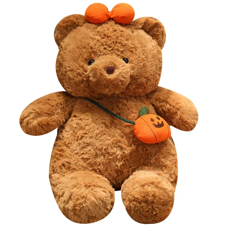 Wholesale Halloween Teddy Bears Pumpkins Stuffed Toy Baby Teddy Soft Toys Bears Animals Custom Made Gift Party Unisex Brown 50pc
