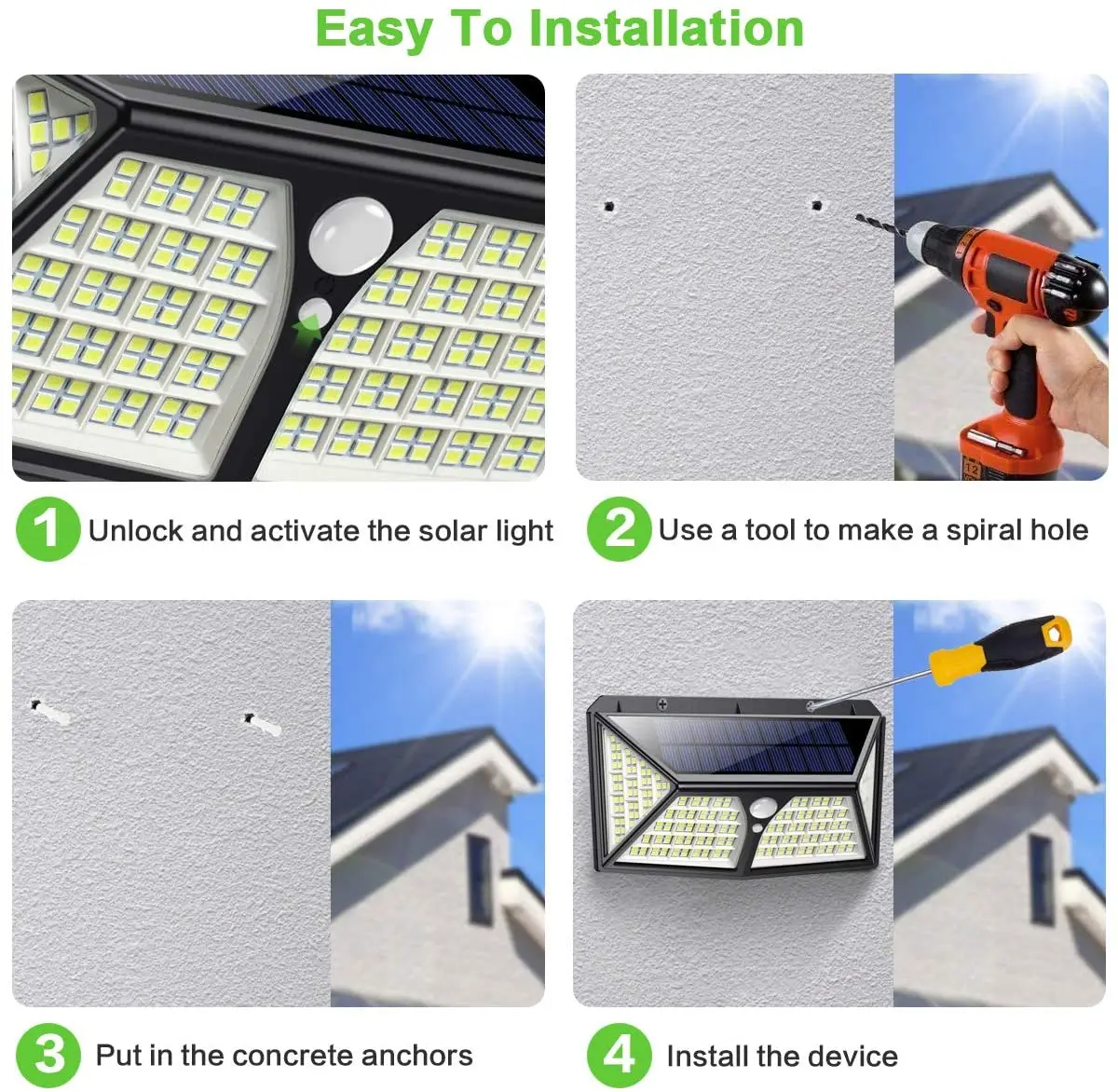 254 LEDs solar wall light 3 optional modes auto 2500LM 2500mAh solar lantern microwave pir motion sensor solar security lights