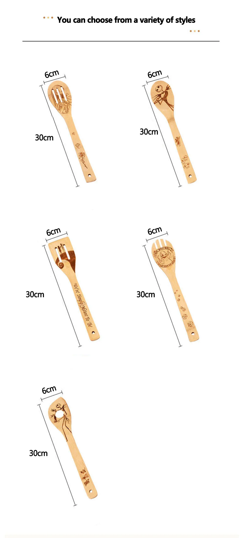 Wholesale Flat Large Long Handle Kitchen Tool Utensils Scraper Slotted Spatula Serving Pot Bamboo Spoon Set For Cooking