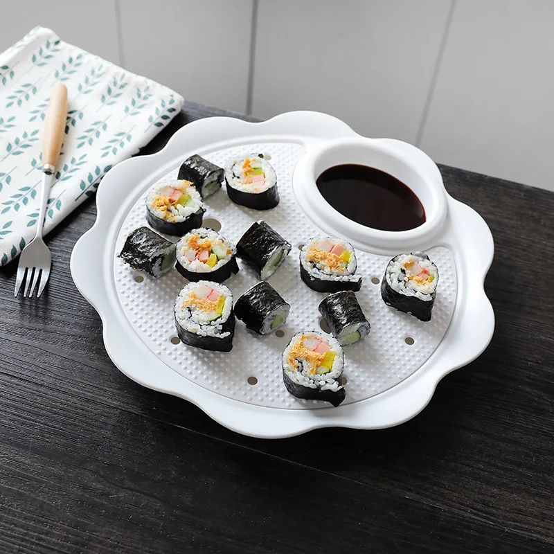 
2 in 1 Vinegar Dish Draining Double-layer Plate Dish Multi-function Fruit Draining Drain Plate Dishes & Plates 