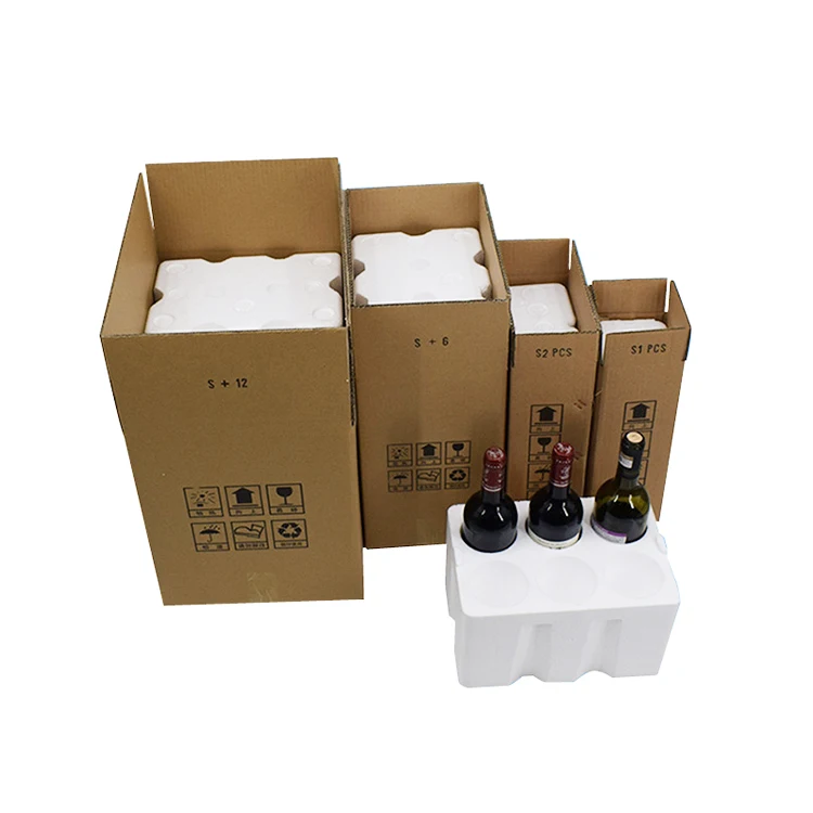 Low Moq Free Sample Brown Color Corrugated Paper Shipping Box Carton Packaging for Wine liquor  1/2/6/12 Bottles