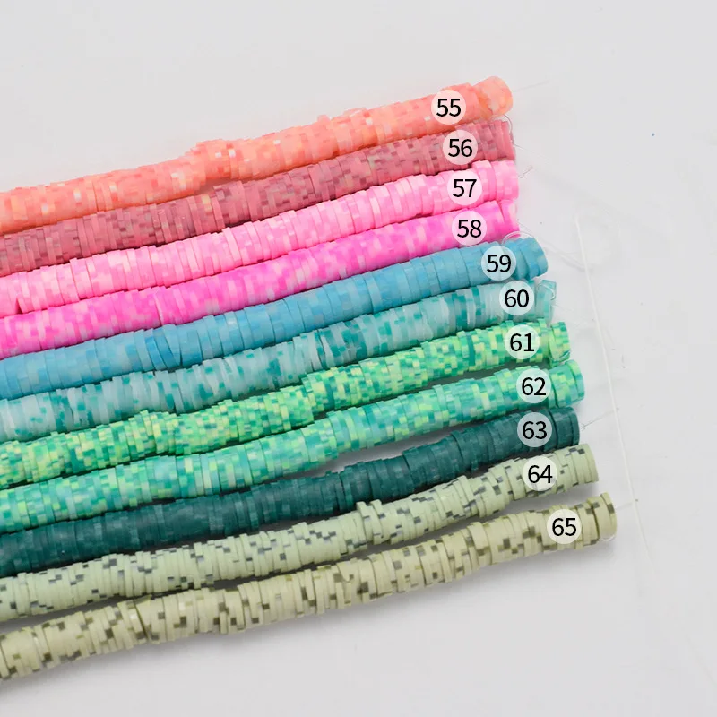 DS Factory Wholesale Cheap 6mm polymer clay beads bulk flat round clay bead strands