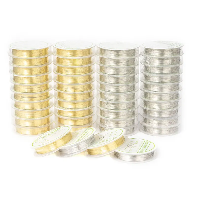 Wholesale electroplated copper wire beaded jewelry line handmade DIY copper wire woven metal wire bracelet beaded accessories