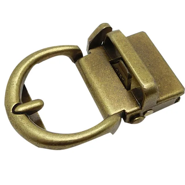 Custom Design Logo Clip Pin Buckle Double Brass Sides Waistband Belt Reversible Pin Buckles Style Fashion