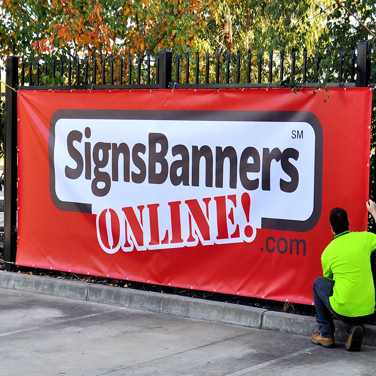 Custom Exhibition Equipment Backdrop Display Custom Banner Printing Scrim Vinyl Banner With Hemmed Edges