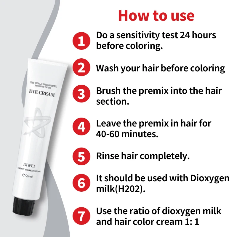 Diwei Hair Dye Light Gray Hair Color Quickly Dyes And Fixes Color Lasting Effectively Fashion Whitening Hair Coloring Cream