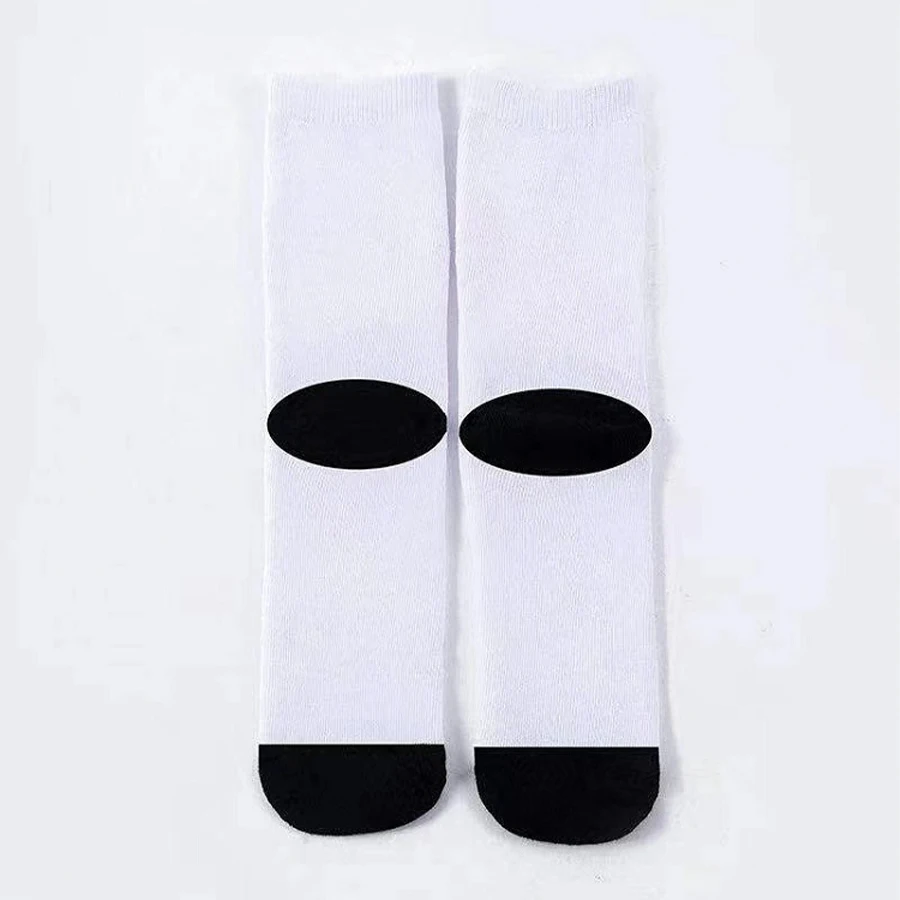 2022 Hot Selling Sublimation Custom Logo White Blank Printed Polyester Socks Blank White Tube Sock for Sublimation
