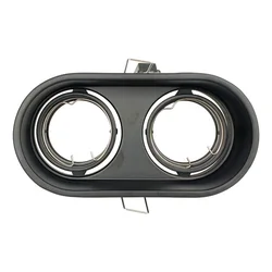 Simple Aluminum Directiononal Recessed Ceiling Double Head LED Spot Downlight Fitting GU10 MR16 Light Housing
