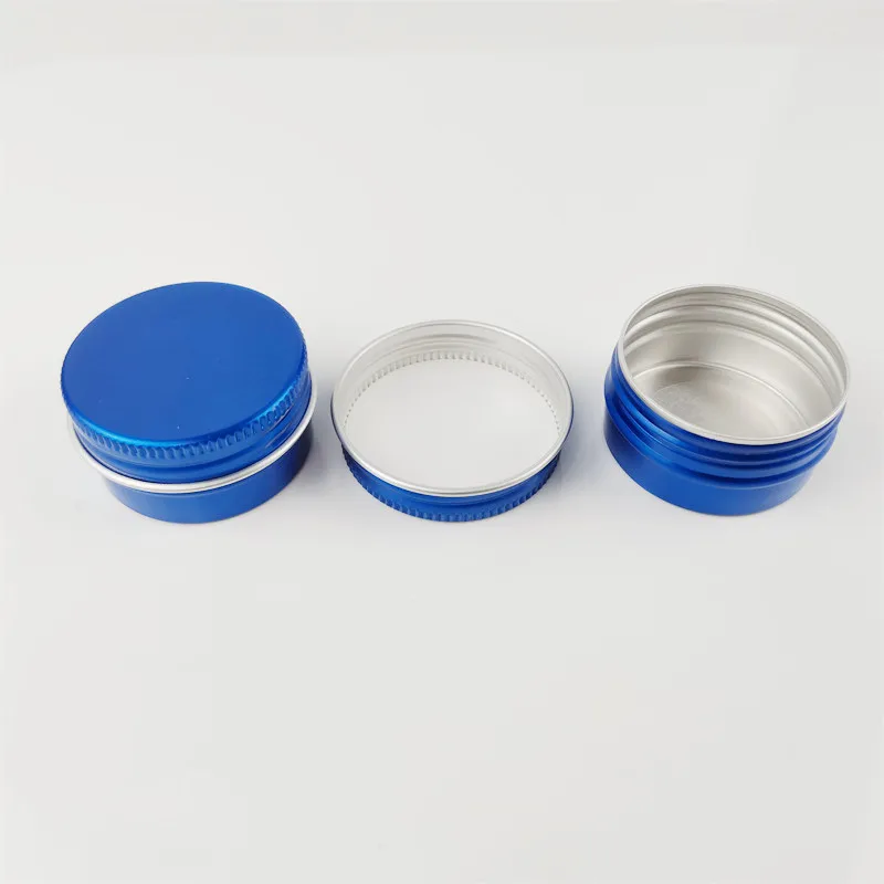 30g Round Empty Blue Aluminum Tin Cosmetic Cream Jar Empty Metal Pot Container with Factory Price
