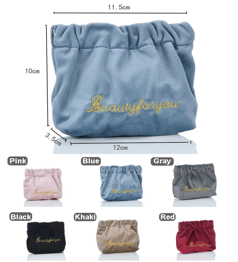 Super Selling Womens Small Cosmetic Bags Gift Coin Jewelry Bags Velvet Lipstick Pouch Makeup Bag