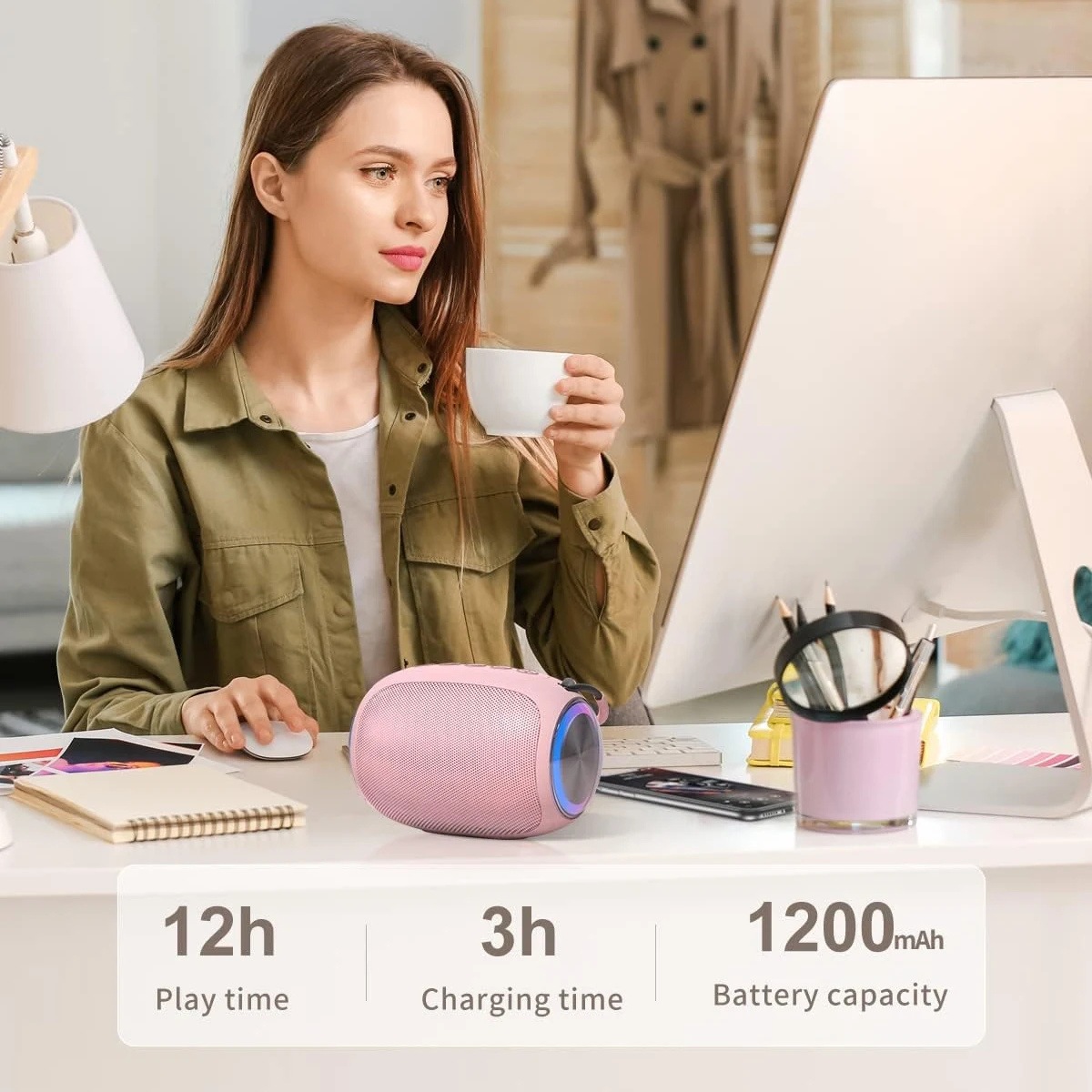 Ortizan Bluetooth Mini Portable Super Portable Bluetooth Speaker with Waterproof Reading Meditation Pool Sports Camping