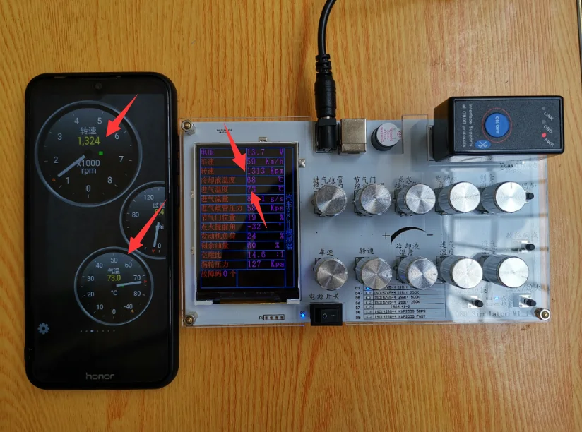 Версия на английском языке симулятор OBD J1939 II тест разработку ELM327 можно настроить 5-SAE-J1939 автомобильный