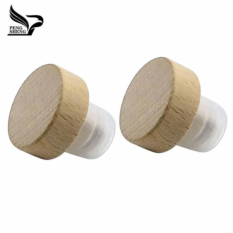 Wood Cap Wine Cork Stoppers Top Cap Wholesale Custom Wooden Wine Bottles Customized Glass Bottles with Cork SGS Customized Size