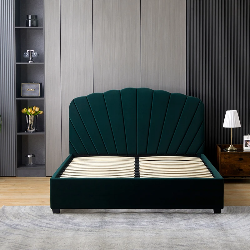 New Beautiful Reliable Durability Soft Bed Trimmed Headbord Footboard Wooden Bed Frame