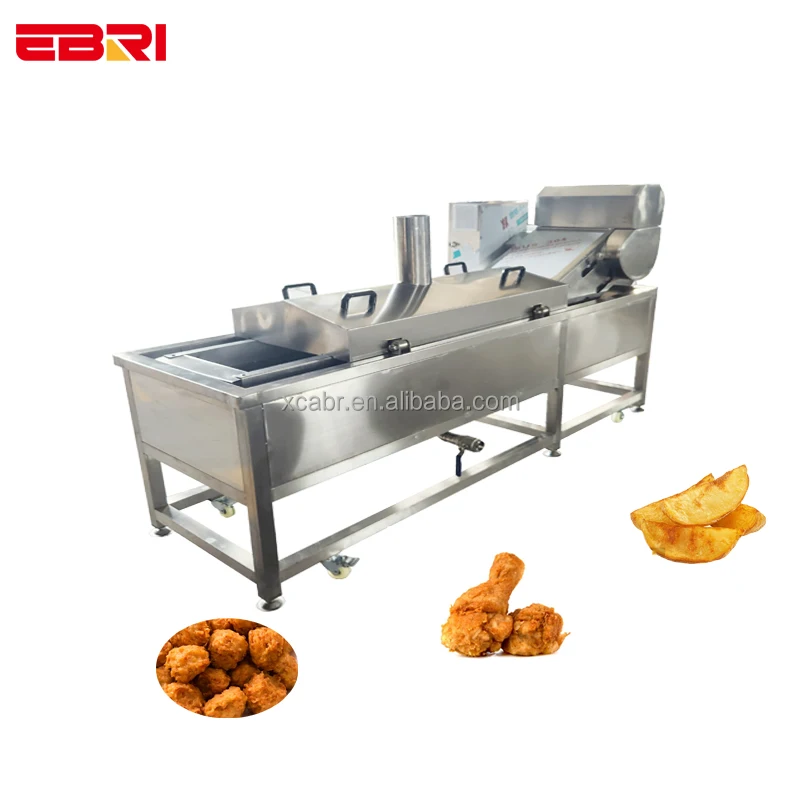China Industrial Conveyor Belt Oil Fryers Commercial Continues French Fries Potato Chips Production Line Fryer