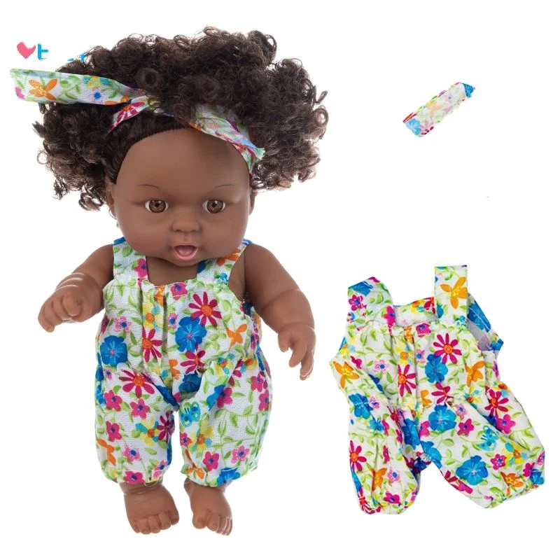 Hot-selling Vinyl Dolls for Kids Black African Reborn Doll  Cute Black Baby Doll Toy