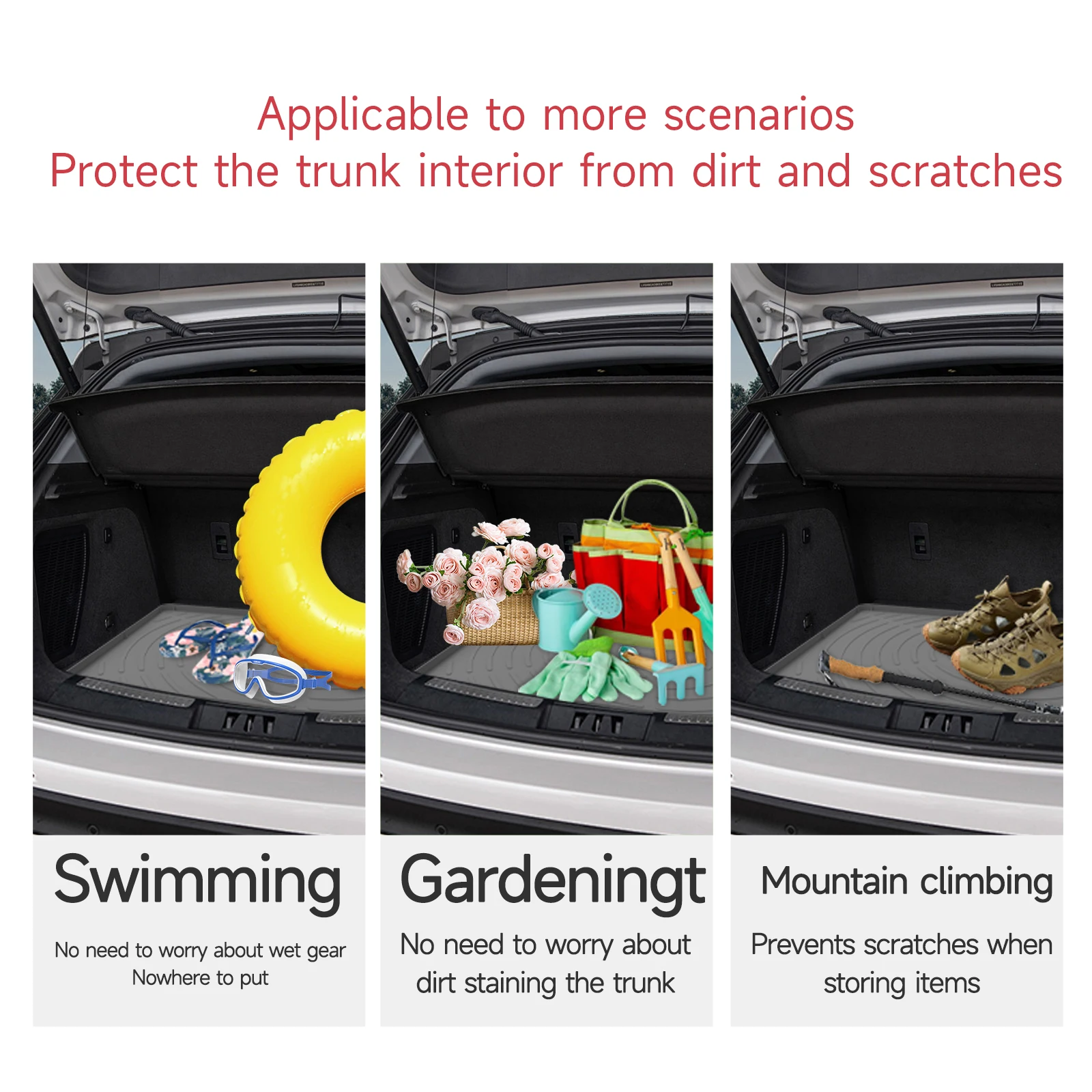 Высококачественные Нескользящие силиконовые автомобильные коврики на заказ для ног водонепроницаемый коврик багажника автомобиля