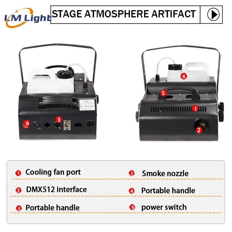 Factory wholesale DJ disco Stage special effects equipment 3000W angle adjustment fog smoke machine for wedding party