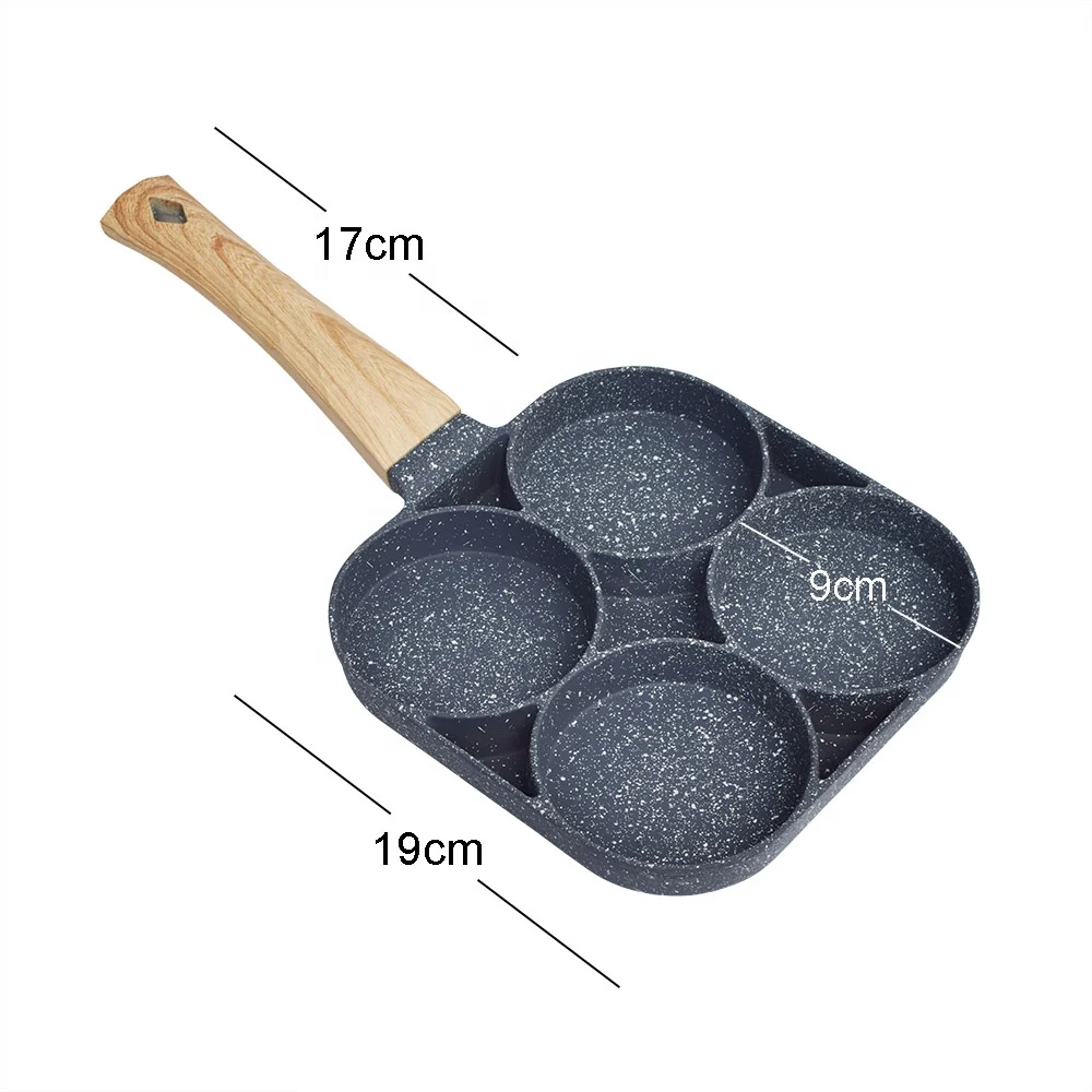 Four-hole Frying Pot Pan Thickened Omelet Pan Non-stick Egg Pancake Steak Pan