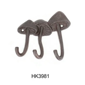 rustic cast iron wall mounted hanger hooks vintage metal heavy duty mushroom coat hooks for hanging coat hat key bag