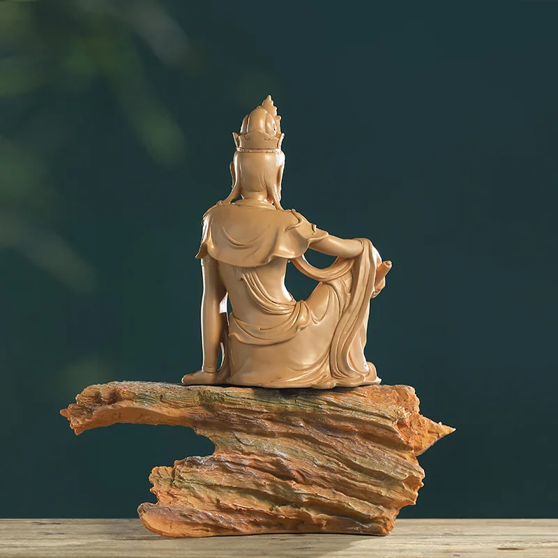 Custom Imitation Wood Resin Metal Ceramic Crystal Buddhism Standing Sitting Laughing Buddha Figure Statue for sale