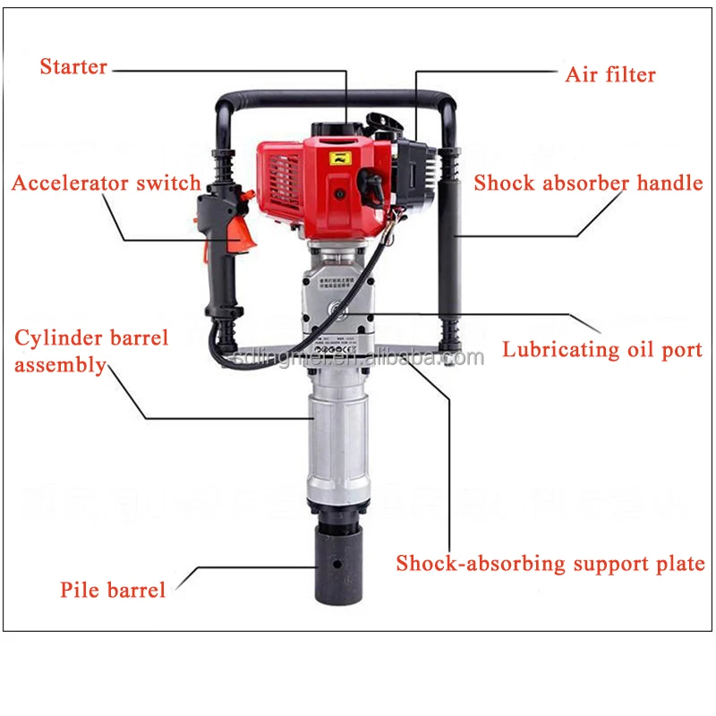 Gas Powered Petrol Pile Driver 120mm Fence Hammer Portable Post Driver Hammer epa Engine
