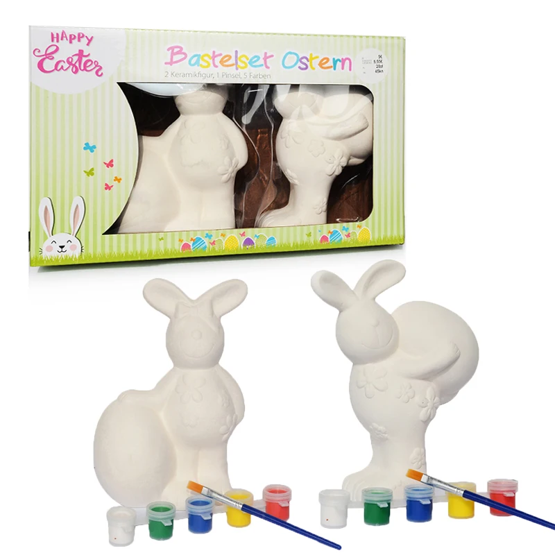Kids DIY Easter Ceramic Painting Kit Egg Bunny Rabbit