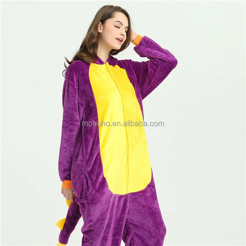 Cartoon Animal One Piece Flannel Pajamas Home Wear for Adults