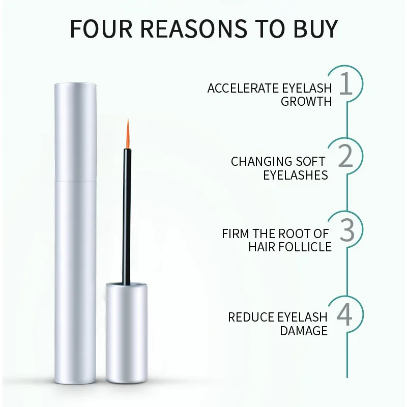 OEM/ODM Eyelash Growth Serum 100% Organic Private Label Fast Eyelashes Growth Liquid Oil For Lash Extensions Treatments