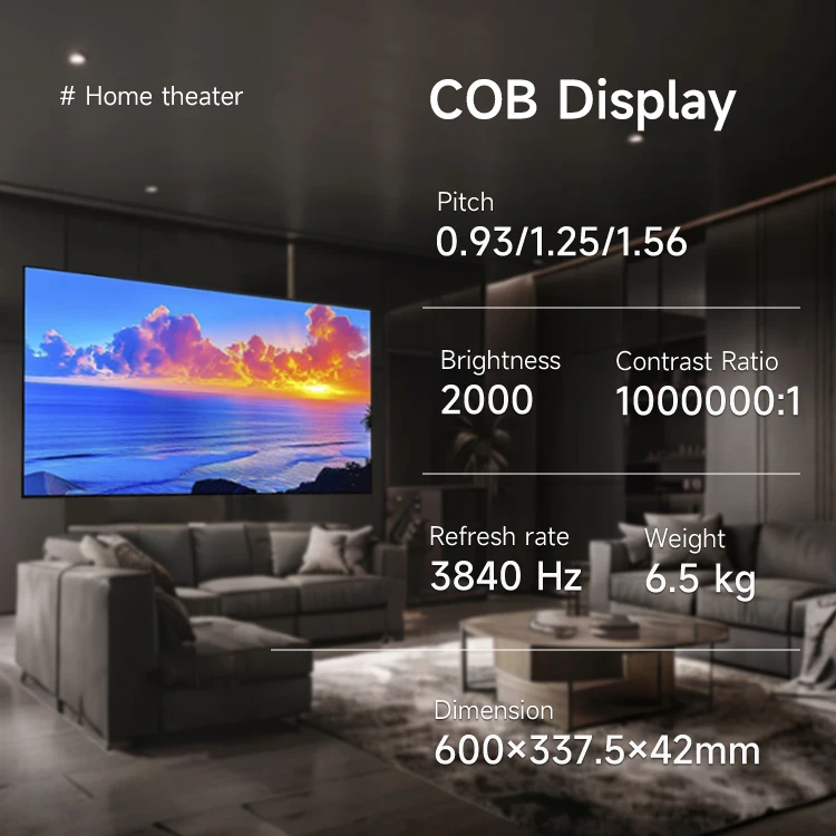 XGL Cob GOB Led Panel 4K Display With P0.9 P1.2 1.5mm Fine Pixel Pitch for Indoor Advertising Elevator Video Wall Screen