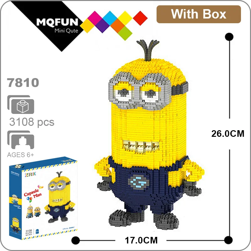 ZRK Funny cartoon image micro diamond building block Capsule man Stuart Tim Jerry Bob figures assembly bricks toys for kids gift