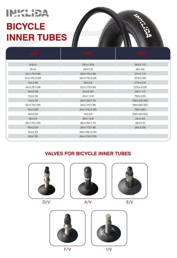 Full Size 14*2.125/2.4 Custom Bike Tyre Tube for Super Light Bicycle Tires