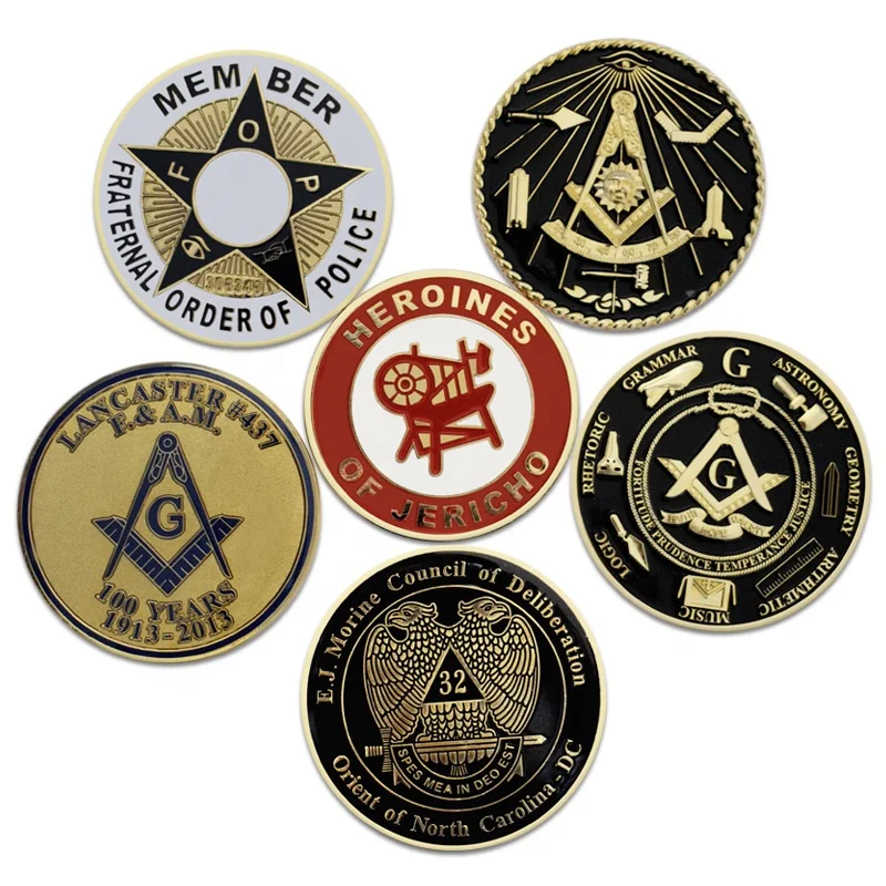 Wholesale Badge Maker Gold Plated Customized Cute Enamel Pins Metal Masonic Car Emblem Custom Logo Enamel Lapel Pin Badges