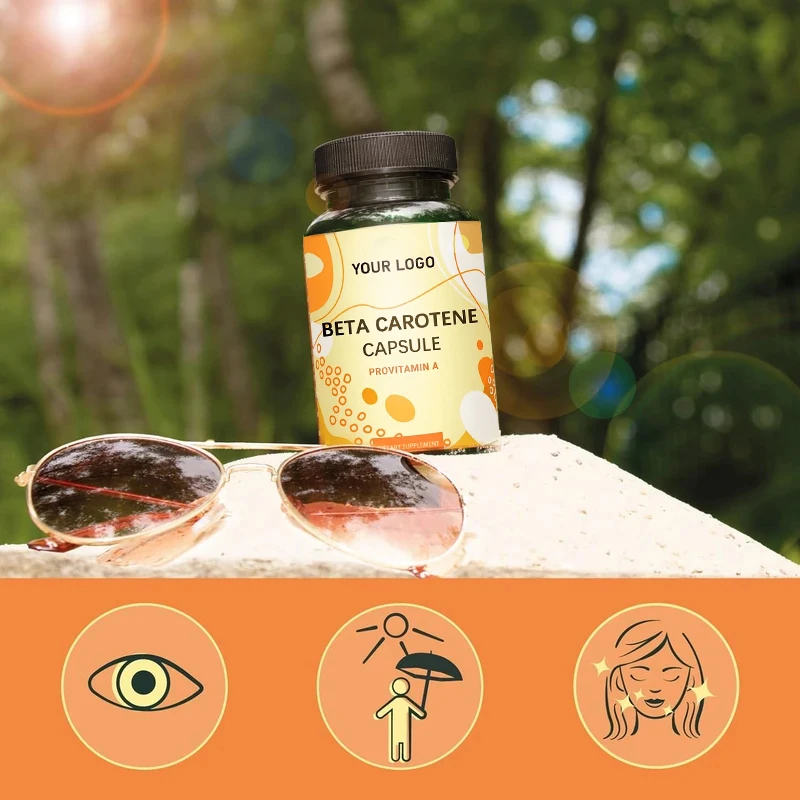 Hot Selling Natural Pure 5% 30% Oil Soluble Beta-Carotene Oil Carrot Extract 10% Vitamin A Beta Carotene Soft Capsules Tablets