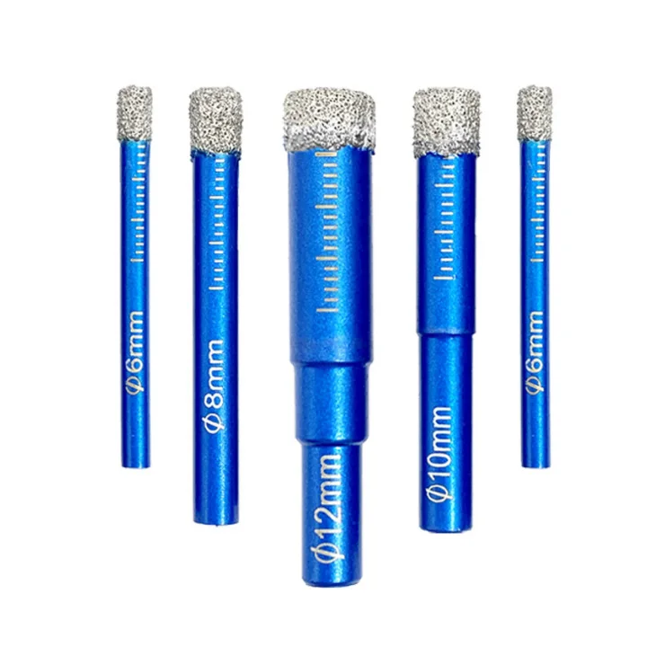Evian blue 5/6/8/10/12/14/16mm Vacuum Brazed Diamond Dry Drill Bits Hole Saw Cutter for porcelain granite marble  drilling