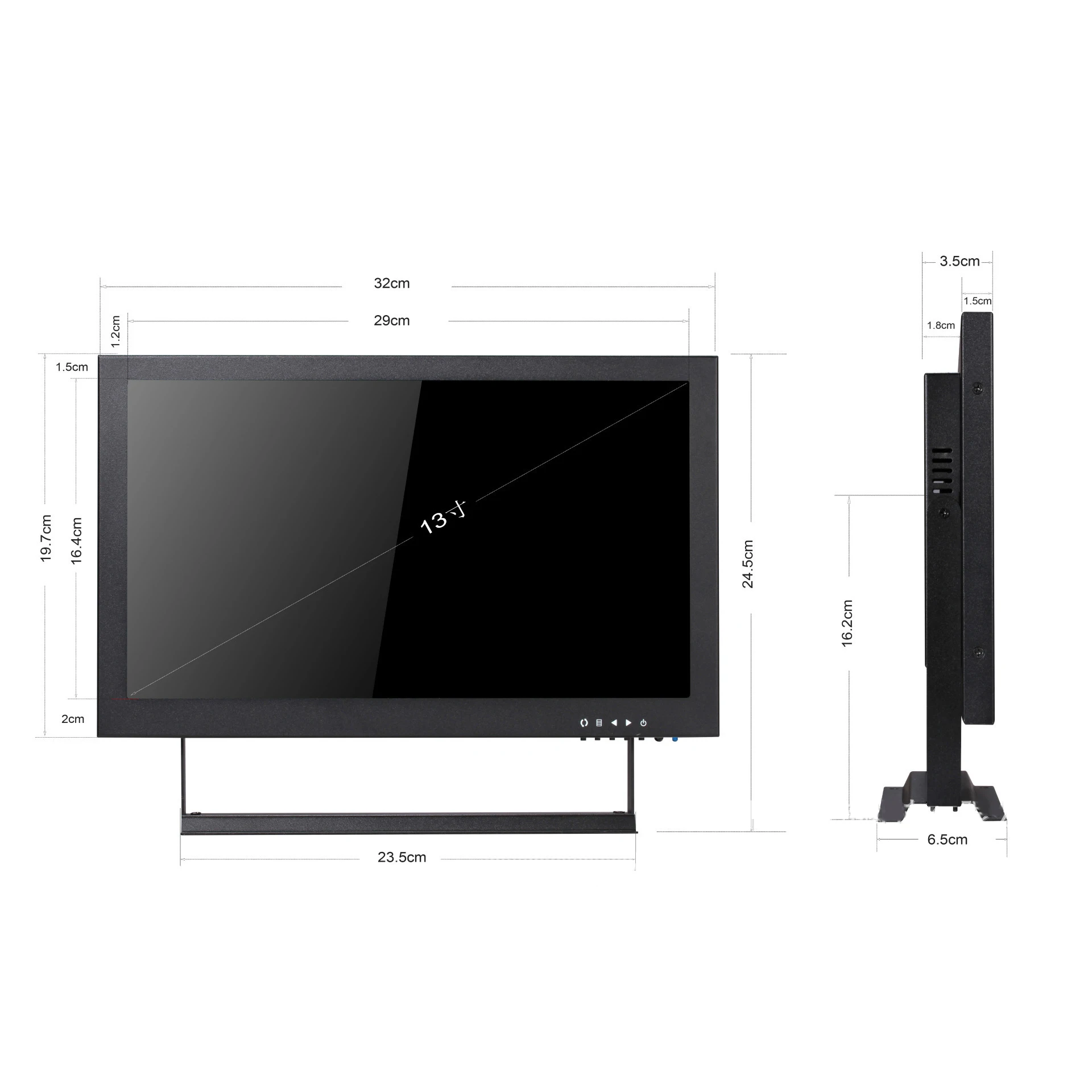 Factory OEM 13 inch lcd Monitor CCTV Monitor With Industrial metal case and BNC/VGA/AV/USB/HD MI input