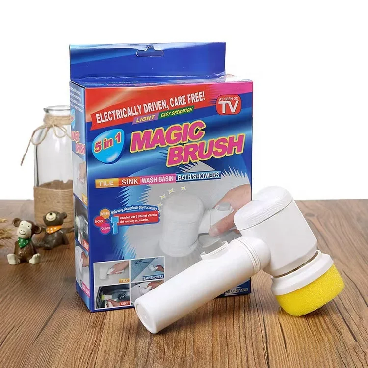 Bathroom Scrub Kitchen Rechargeable Cleaning Tool USB 5 in 1 Handheld Bathtub Brush Electric Brush to Clean Sink
