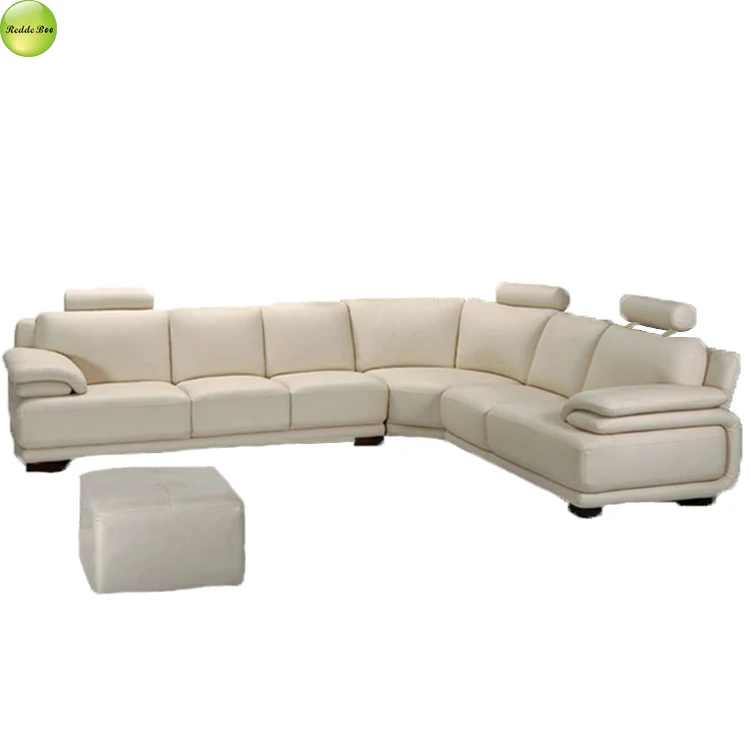 Living room white leather corner sofa designs 711