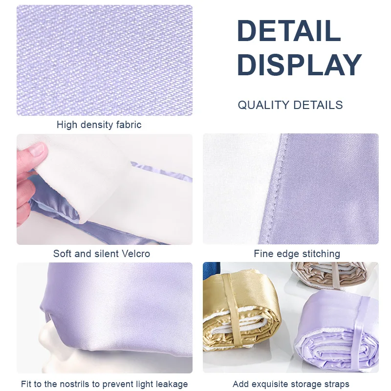 Extra Large Adjustable Strap Soft Satin Blindfold Eye Mask Comfortable Eye Health Supply for Travel Yoga Nap Shift Work