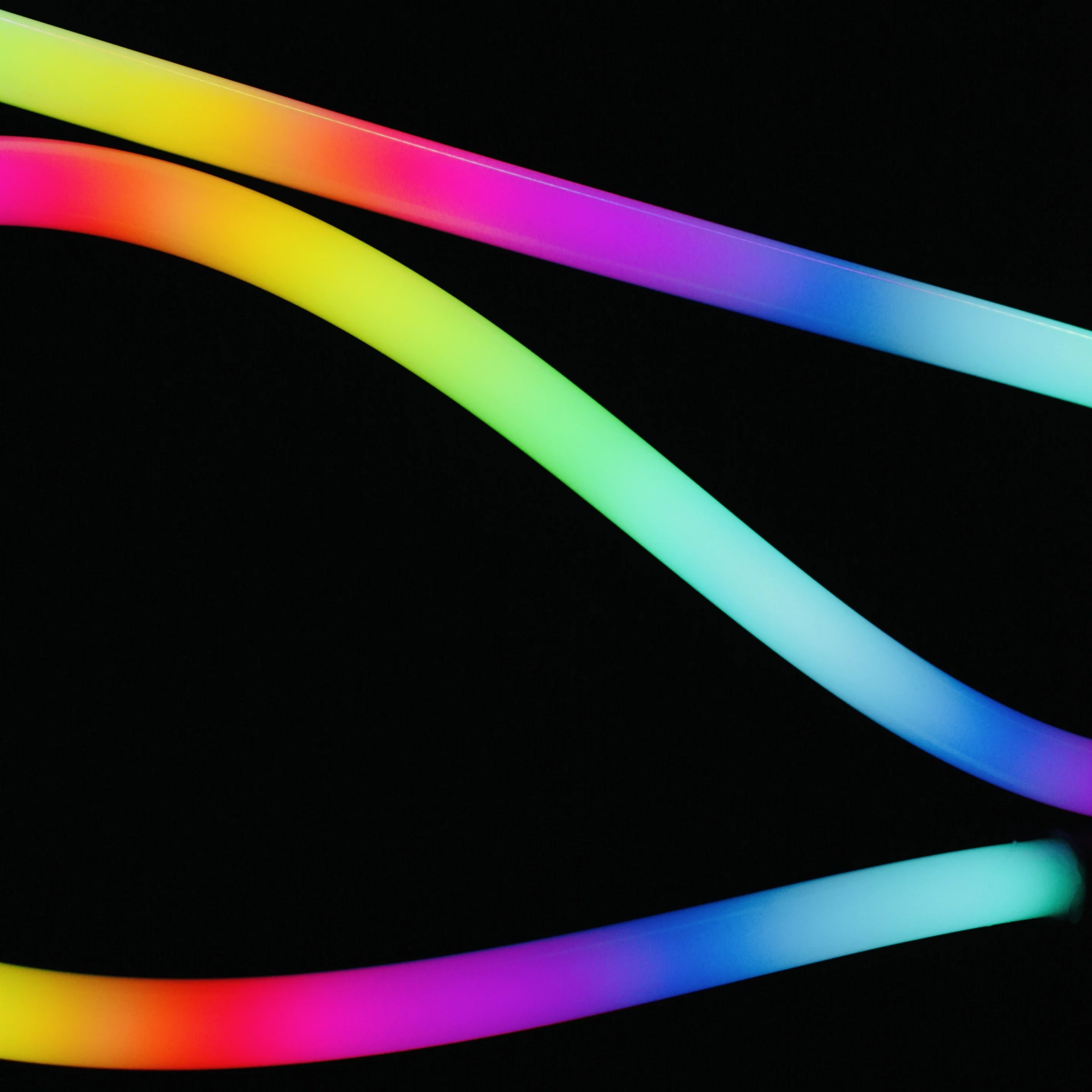  Гибкая черная трубка 360 градусов RGB лента круглая 12 в 24 В Водонепроницаемая наружная силиконовая световая 5050 светодиодная полоса освещения