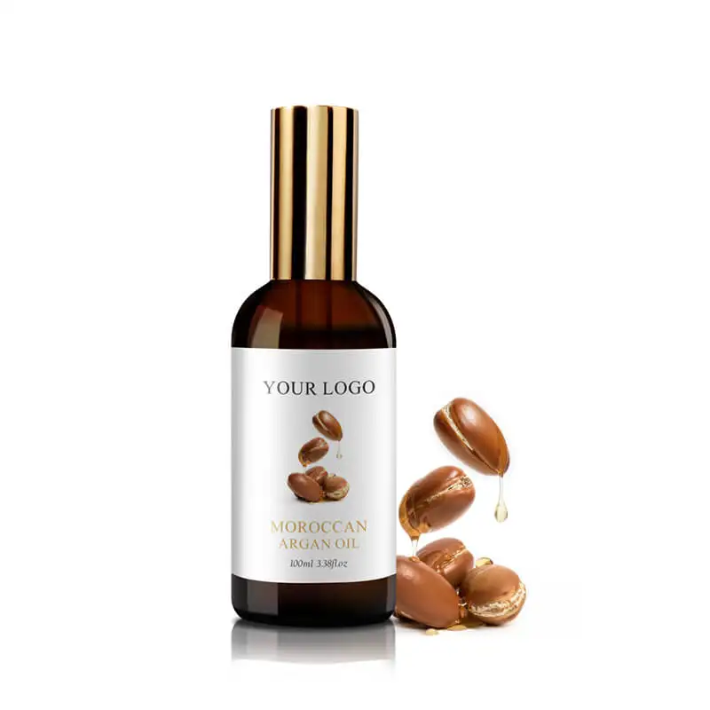 Private Label Organic Argan Oil Morocco split ends hair treatment leave in argan oil for damaged hair