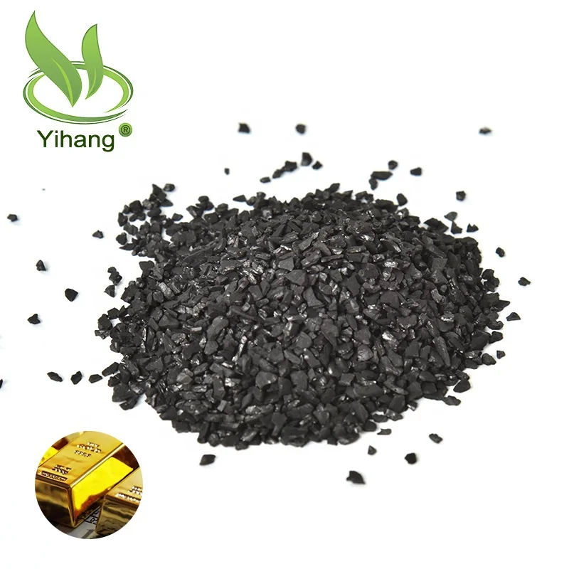 YIHANG 6*12 Mesh Coconut Shell granular Activated Carbon For Gold CIP CIL Gold Mine Usage Activated Carbon for gold extract
