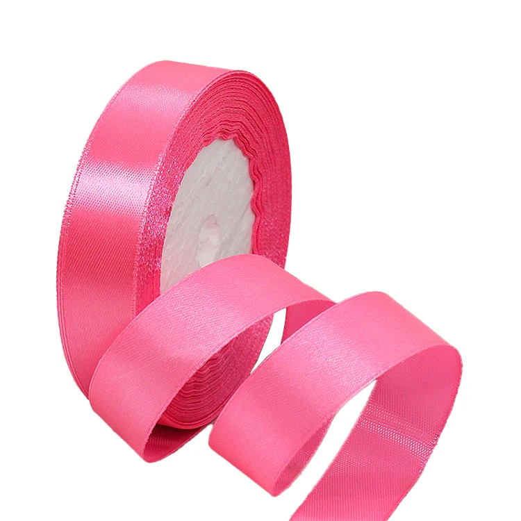 100% Polyester Solid Color 3/4inch satin ribbon for flower decoration box handle rope