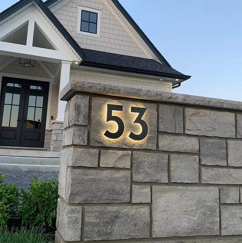 Modern House Numbers,Illuminated Address Numbers, New Home Address Sign, LED Home Address Sign, Lighted House Number Sign