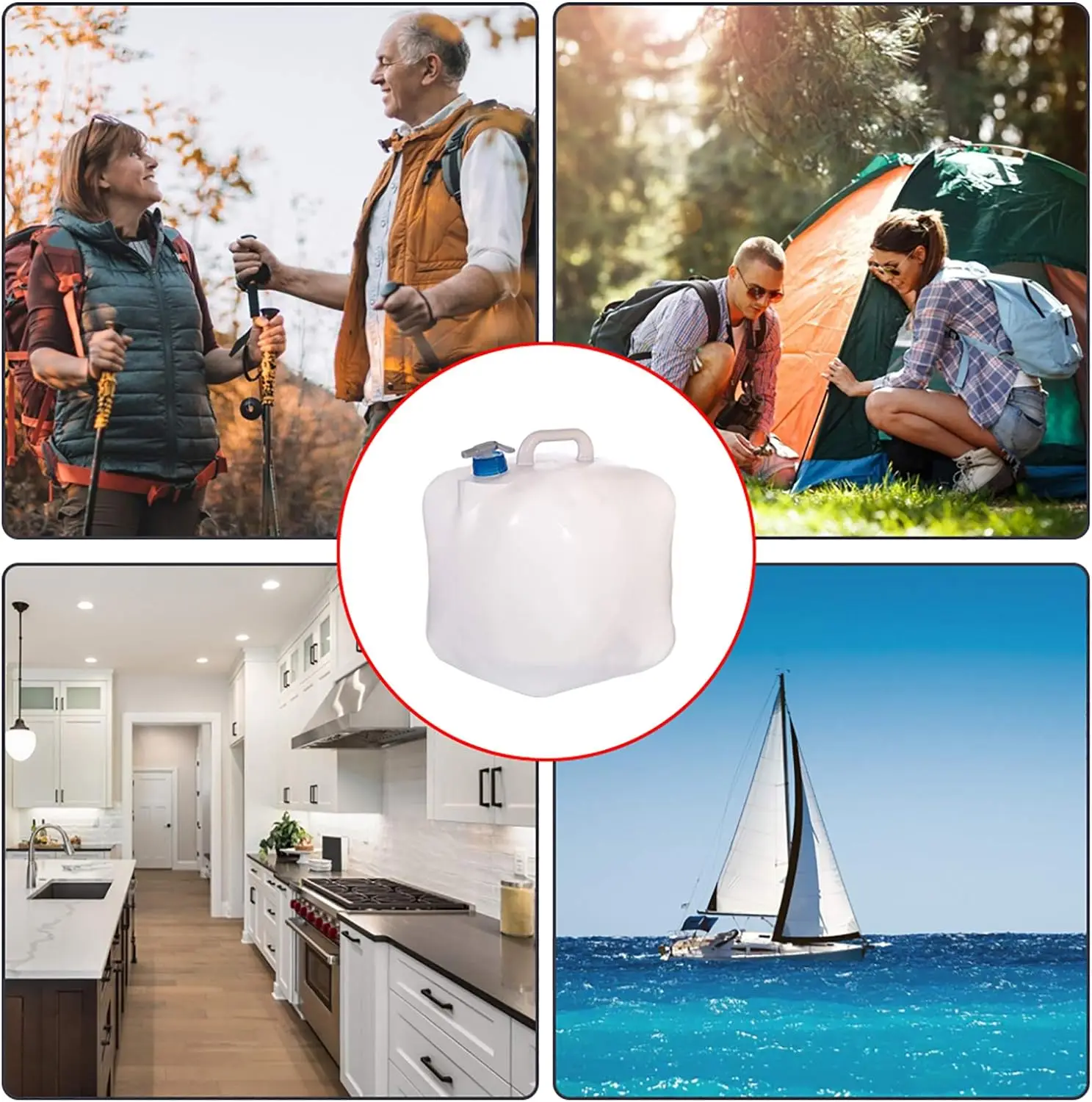 Portable Bucket Camping 5/10/15/20 Liters Foldable Outdoor Water Barrel Case Folding Accessories Large Capacity Water Container