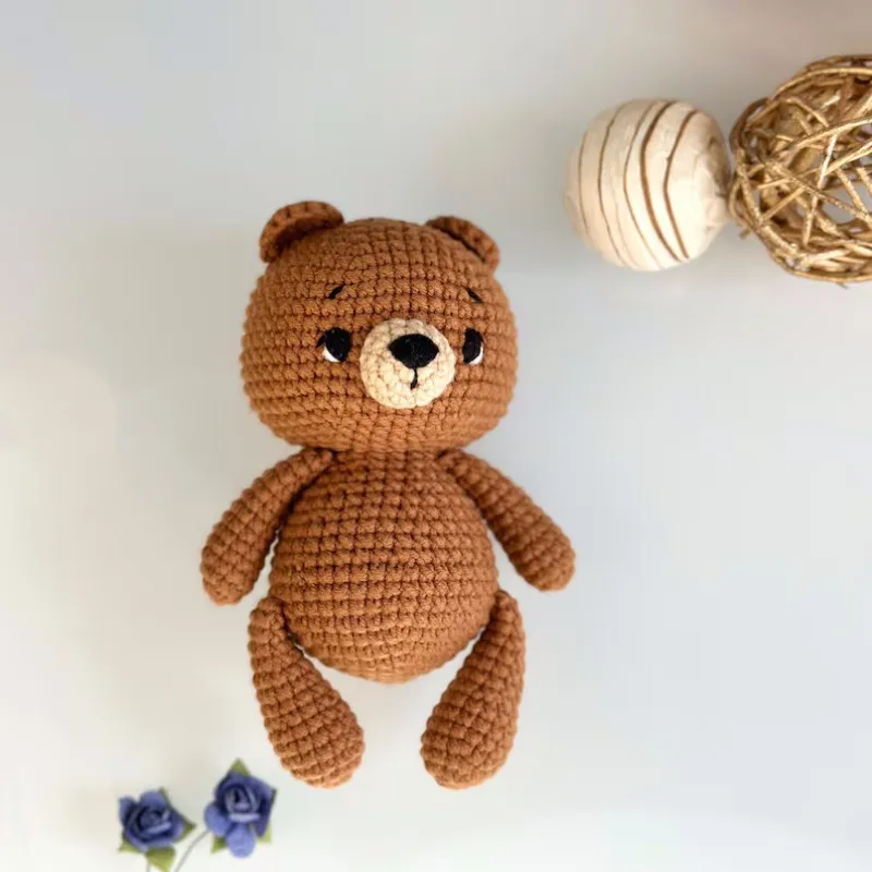 100% Handmade Kawaii DIY Manual Soft Baby Toys Crochet Plush Toy Animal Knit Bear Bunny  Deer Crochet Toys